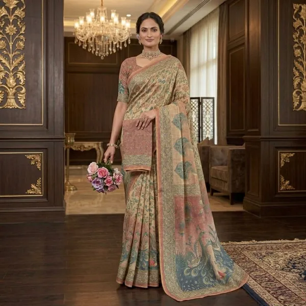 Oxin_Printed,_Floral_Print,_Animal_Print_Daily_Wear_Georgette_Saree_(Beige)