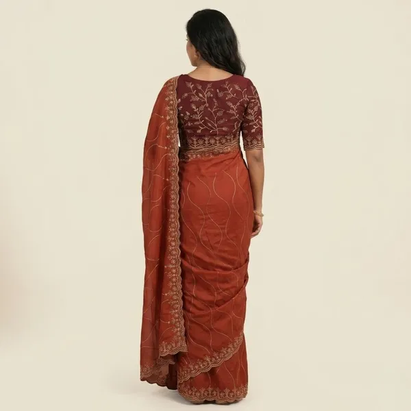 Oxin_Embroidered_Bollywood_Cotton_Silk_Saree_(Brown)