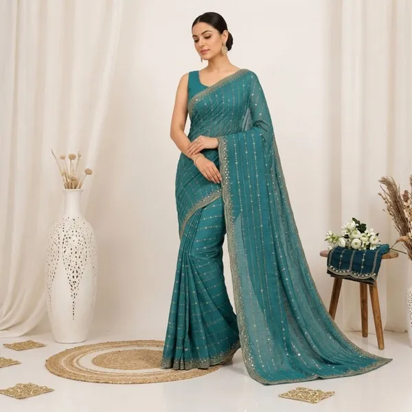Oxin_Embellished_Bollywood_Georgette_Saree_(Blue)