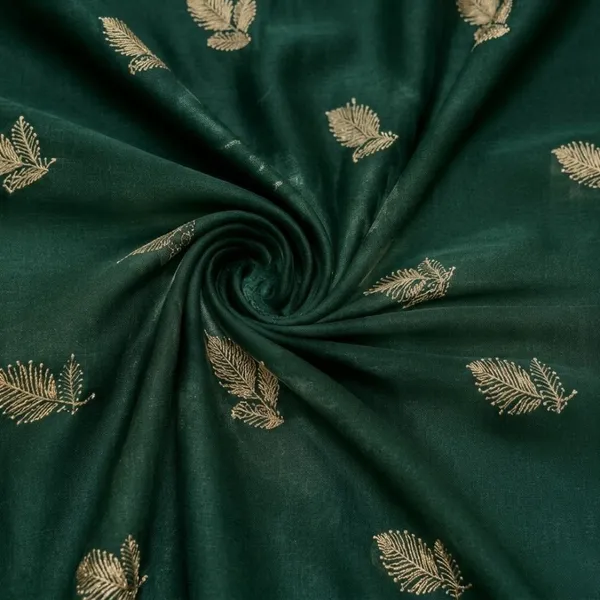 Oxin_Embroidered_Banarasi_Georgette_Saree_(Dark_Green)
