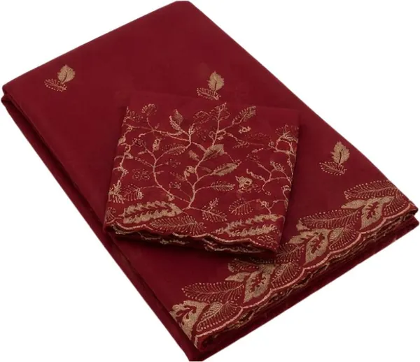 Oxin_Embroidered_Banarasi_Georgette_Saree_(Maroon)