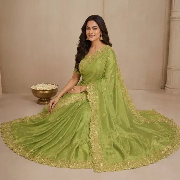 Oxin_Embroidered_Banarasi_Georgette_Saree_(Light_Green)