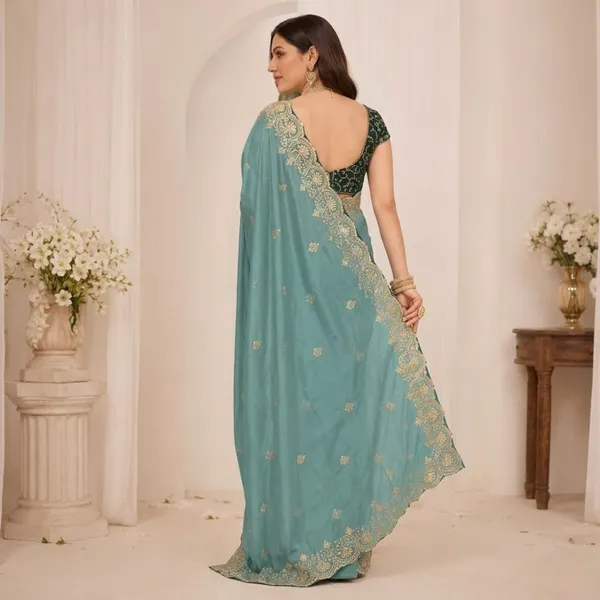 Oxin_Embroidered_Banarasi_Georgette_Saree_(Light_Blue)