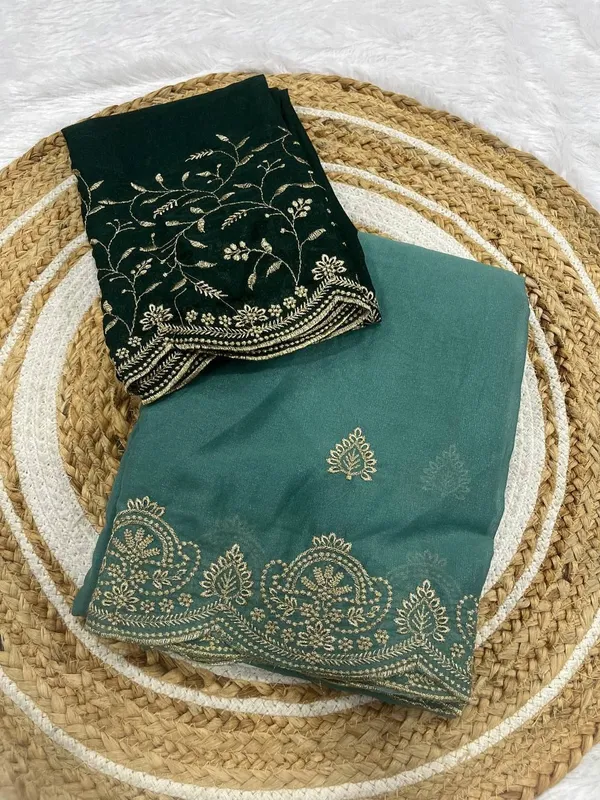 Oxin_Embroidered_Banarasi_Georgette_Saree_(Light_Blue)