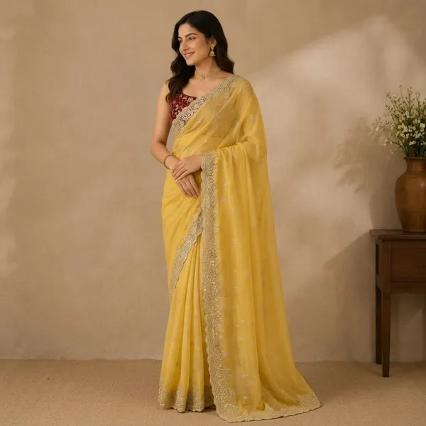 Oxin_Embroidered_Banarasi_Georgette_Saree_(Yellow)