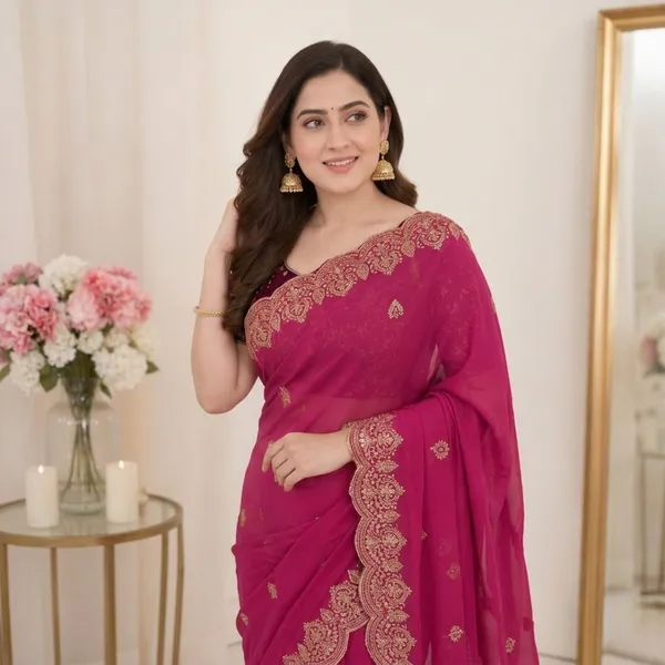 Oxin_Embroidered_Banarasi_Georgette_Saree_(Pink)