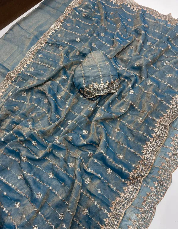 Oxin_Embroidered_Banarasi_Pure_Cotton_Saree_(Light_Blue)