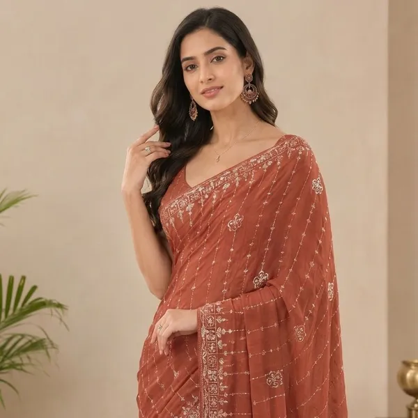 Oxn_Embroidered_Banarasi_Cotton_Silk_Saree_(Orange)