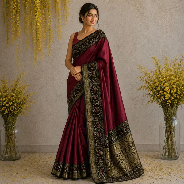 Oxin_Woven_Banarasi_Art_Silk_Saree_(Maroon)