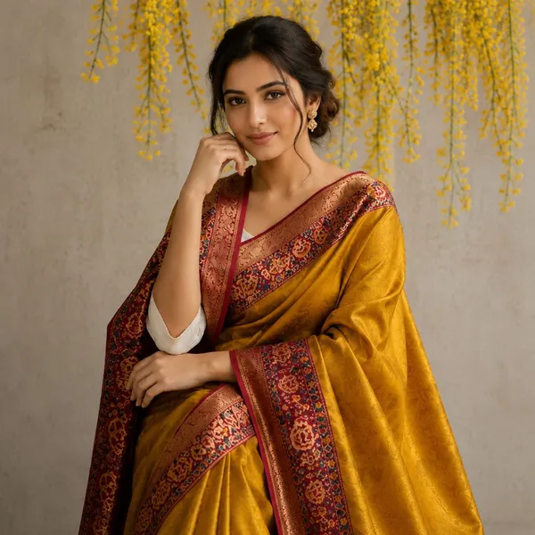 Oxin_Woven_Banarasi_Art_Silk_Saree_(Gold_And_Brown)