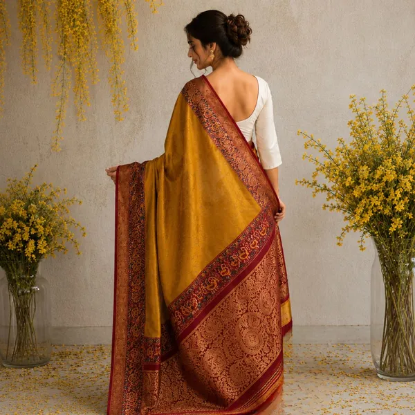 Oxin_Woven_Banarasi_Art_Silk_Saree_(Gold_And_Brown)