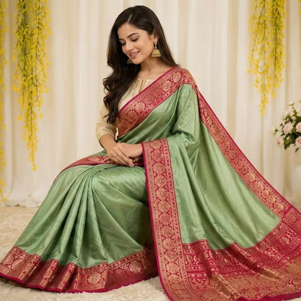Oxin_Woven_Banarasi_Art_Silk_Saree_(Green)