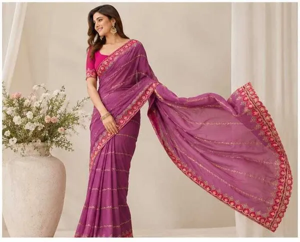Oxin_Embroidered,_Self_Design_Bollywood_Chiffon,_Cotton_Silk_Saree_(Purple)