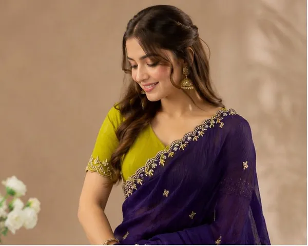 Oxin_Embroidered,_Embellished_Leheriya_Art_Silk,_Chiffon_Saree_(Purple)