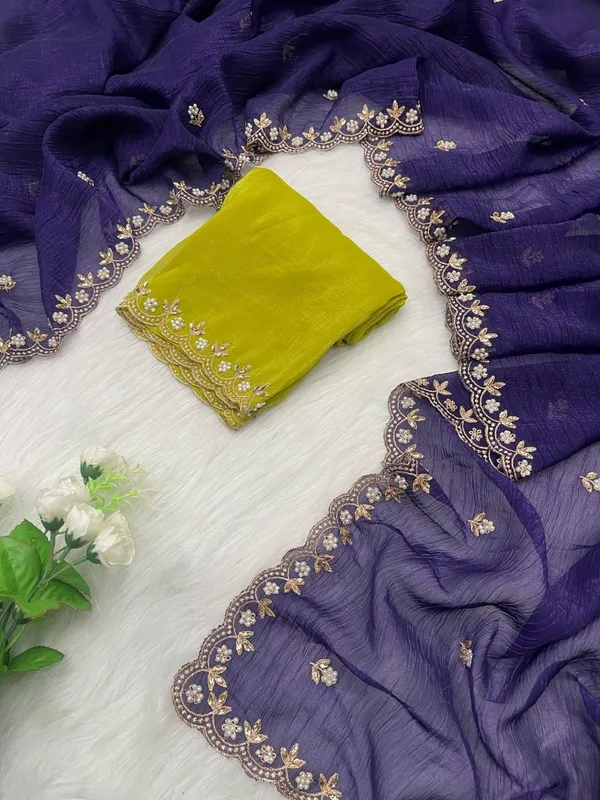 Oxin_Embroidered,_Embellished_Leheriya_Art_Silk,_Chiffon_Saree_(Purple)