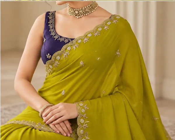 Oxin_Embroidered,_Embellished_Daily_Wear_Jacquard,_Cotton_Silk_Saree_(Green)