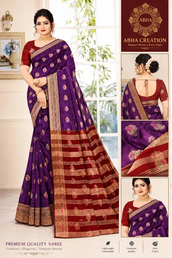 Purple_Silk_Woven_Zari_Floral_Border_Ethnic_Saree_For_Women