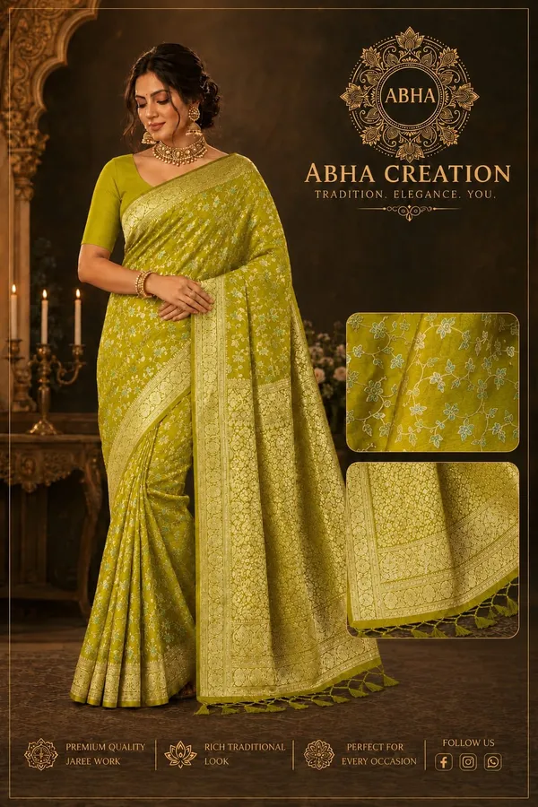 Green_Silk_Golden_Zari_Woven_Banarasi_Saree_For_Women