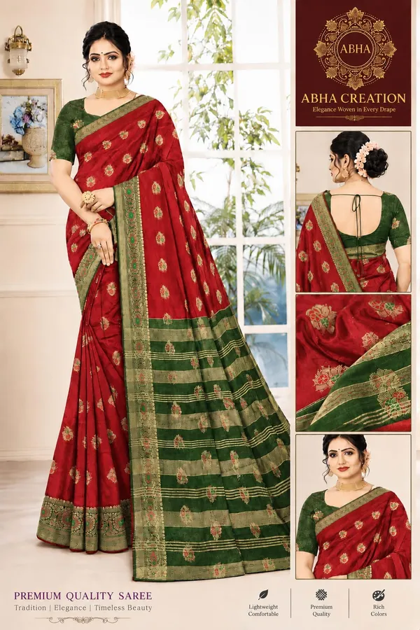Red_Soft_Licchi_Silk_Woven_Zari_Border_Banarasi_Saree_For_Women