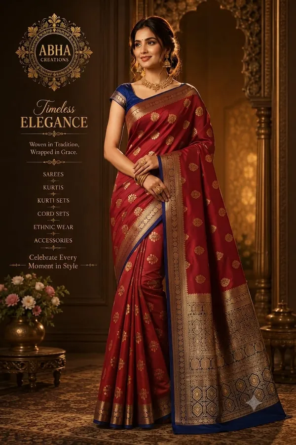 Maroon_Silk_Zari_Woven_Banarasi_Saree_For_Women
