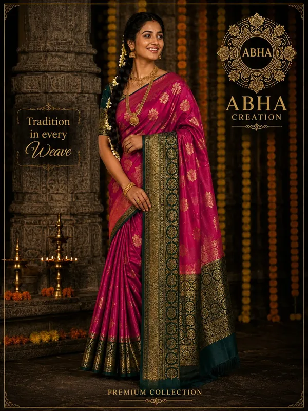 Pink_Silk_Zari_Woven_Floral_Banarasi_Saree_For_Women