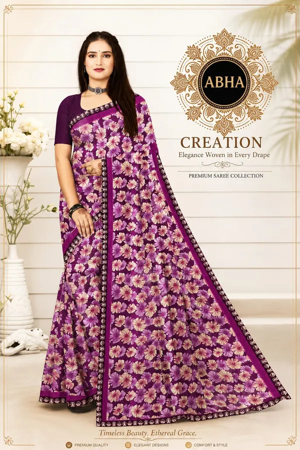 Purple_Silk_Floral_Print_Embroidered_Border_Saree_For_Women
