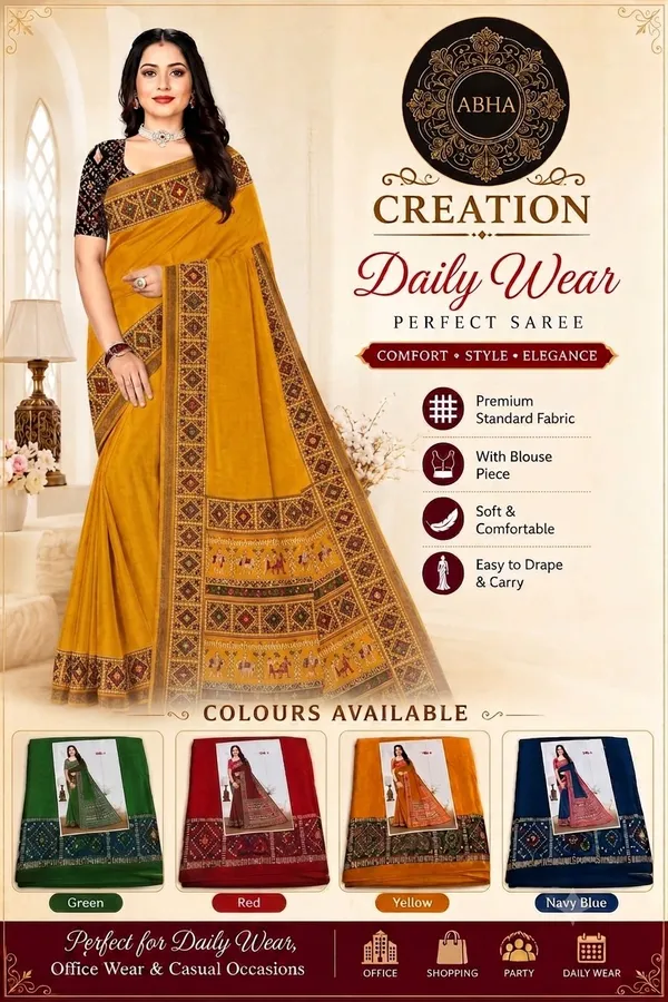 Yellow_Linen_Cotton_Printed_Border_Saree_For_Women