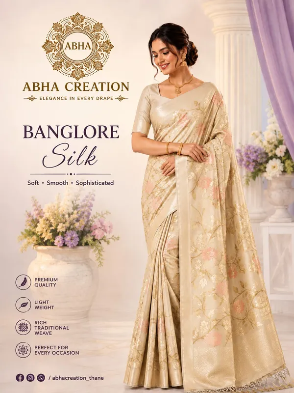 Beige_Bangalore_Silk_Floral_Print_Saree_For_Women