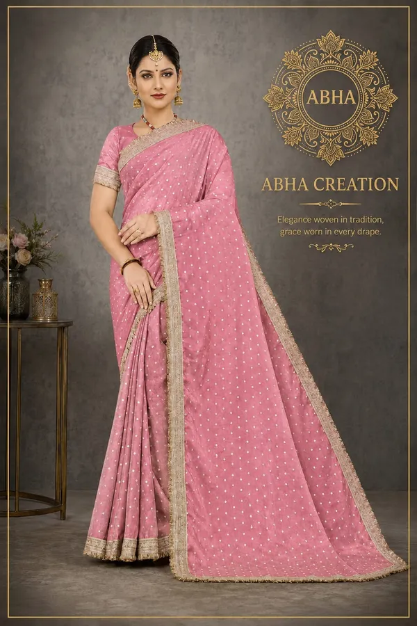 Pink_Shimmer_Organza_Silk_Embroidered_Stone_Border_Saree_For_Women