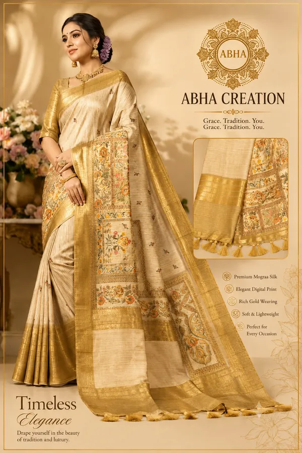 Cream_Silk_Gold_Zari_Woven_Floral_Print_Saree_For_Women