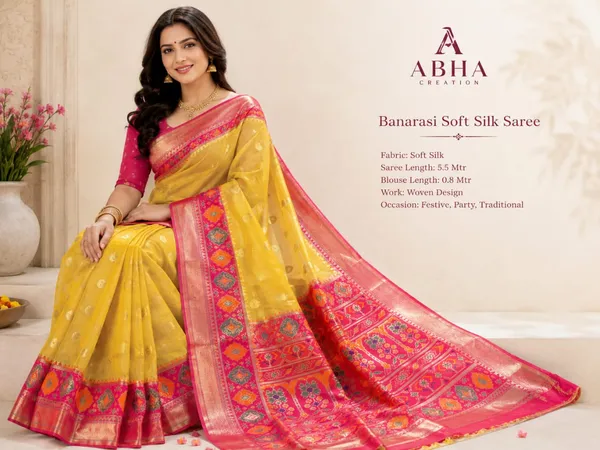 Yellow_Linen_Cotton_Woven_Banarasi_Saree_For_Women