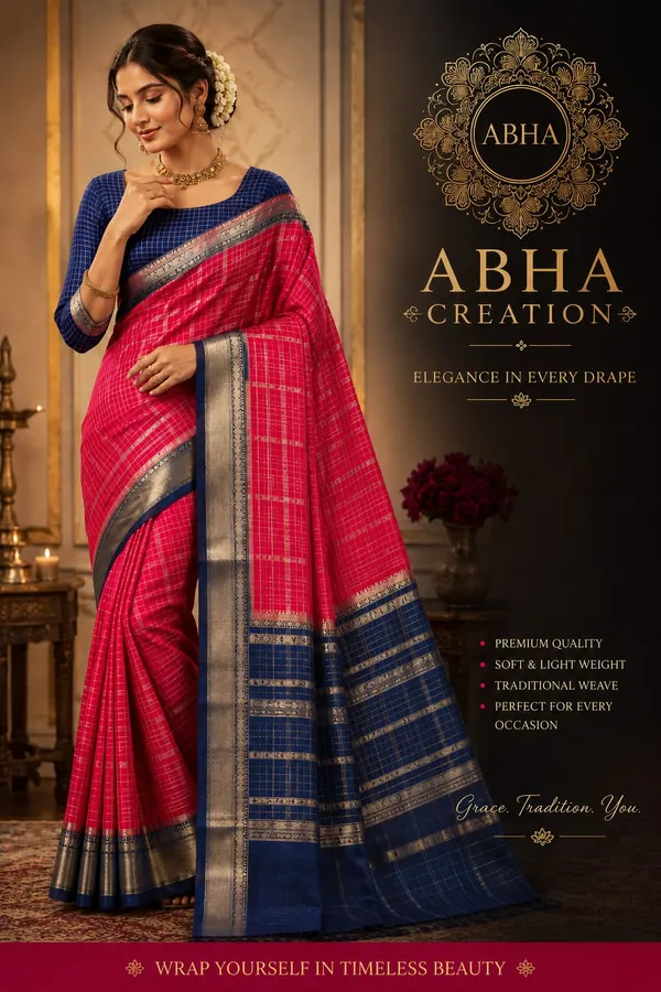 Pink_Silk_Zari_Woven_Checkered_Saree_For_Women