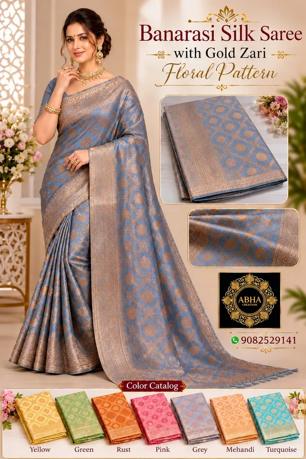 Blue_Mix_Cotton_Gold_Zari_Floral_Woven_Saree_For_Women