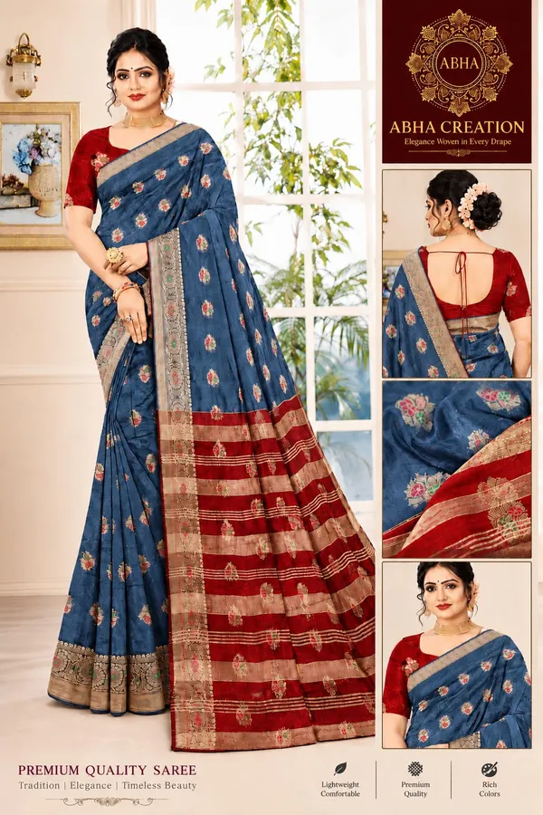 Blue_Licchi_Silk_Floral_Zari_Woven_Saree_For_Women