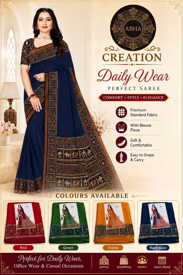Navy_Blue_Linen_Cotton_Printed_Tribal_Border_Saree_For_Women
