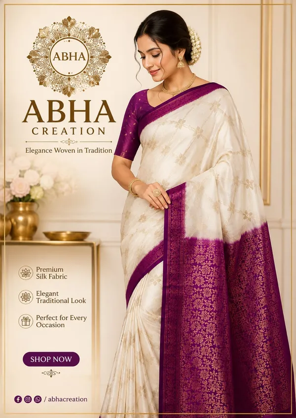 White_Purple_Silk_Zari_Woven_Border_Saree_For_Women