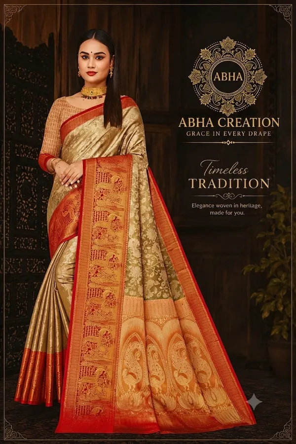 Gold_Semi_Kanjivaram_Silk_Zari_Woven_Banarasi_Saree_For_Women