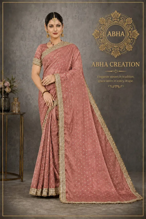 Dusty_Pink_Shimmer_Organza_Silk_Sequin_Zari_Border_Saree_For_Women