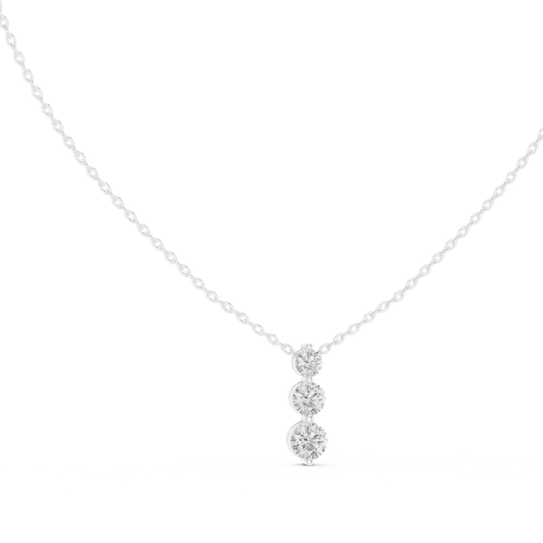 Silver_Rhodium_Plated_Sterling_Silver_Three_Stone_Drop_Pendant_Necklace_For_Women