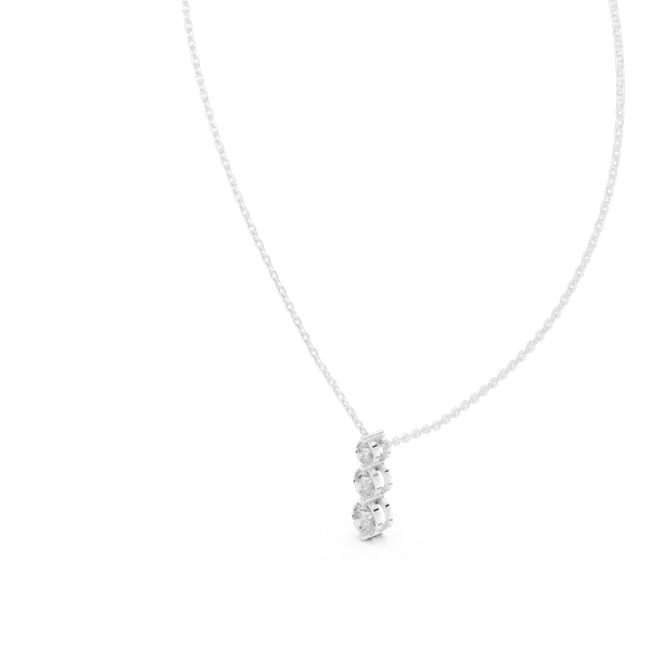 Silver_Rhodium_Plated_Sterling_Silver_Three_Stone_Drop_Pendant_Necklace_For_Women