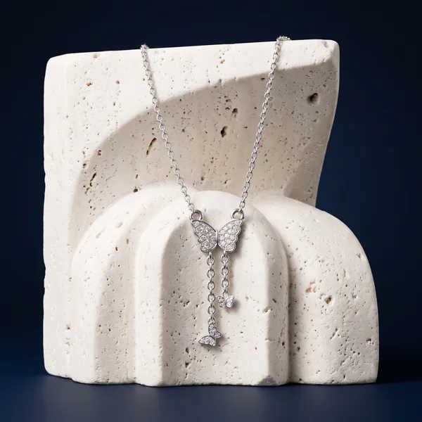 Silver_Sterling_Silver_Butterfly_Pendant_Chain_Necklace_For_Women
