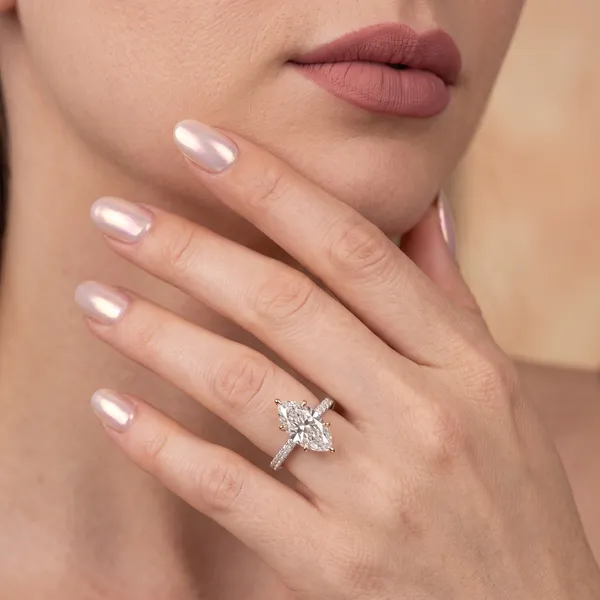 White_Gold_Sterling_Silver_Marquise_Cut_Solitaire_Diamond_Ring_For_Women