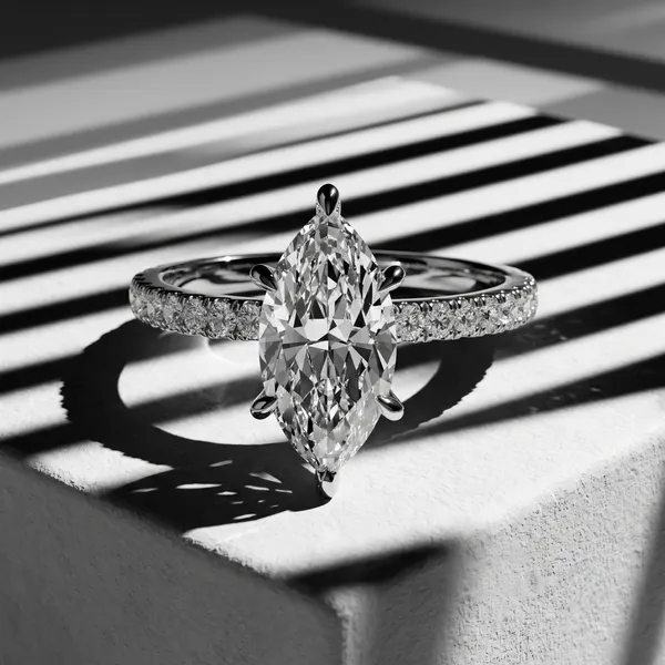 White_Gold_Sterling_Silver_Marquise_Cut_Solitaire_Diamond_Ring_For_Women