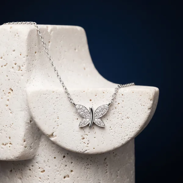 Silver_Sterling_Silver_Studded_Butterfly_Pendant_Chain_Necklace_For_Women