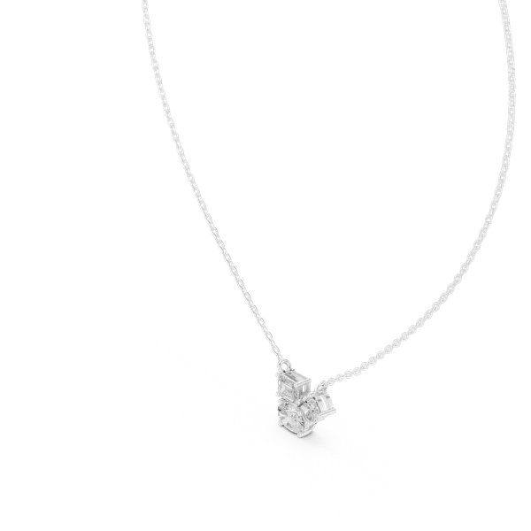 Silver_Sterling_Silver_Multi_Cut_Diamond_Cluster_Pendant_Necklace_For_Women