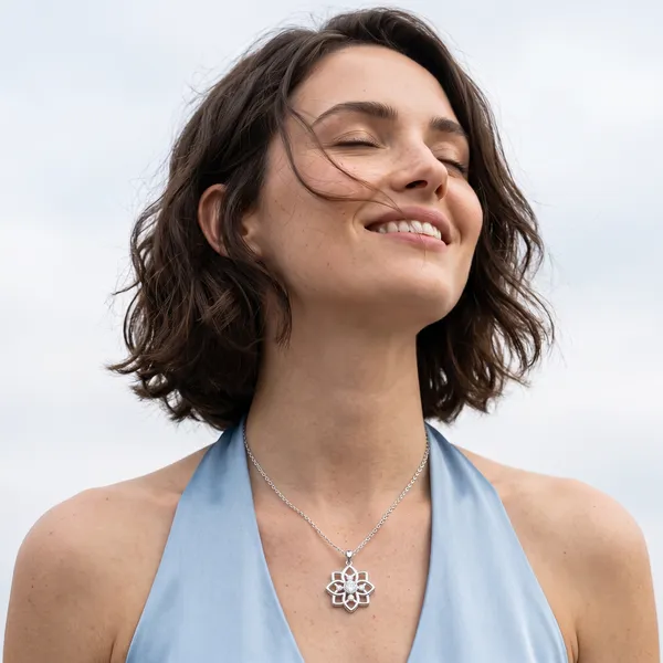 Silver_Sterling_Silver_Floral_Cutout_Stone_Pendant_Necklace_For_Women