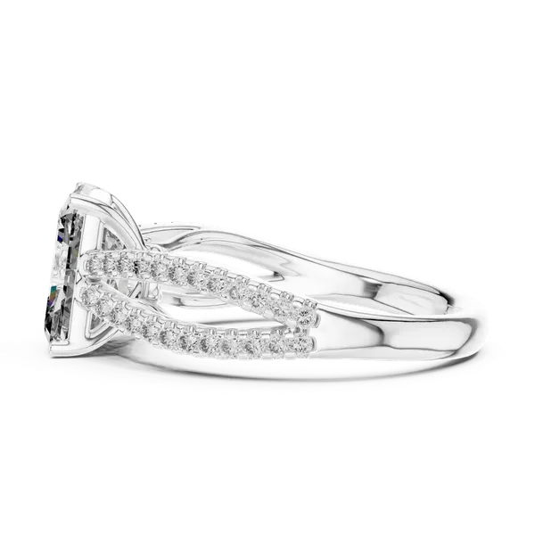 White_Gold_Sterling_Silver_Radiant_Cut_Split_Shank_Diamond_Ring_For_Women