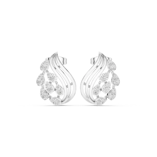 White_Gold_Sterling_Silver_Diamond_Studded_Wing_Design_Stud_Earrings_For_Women