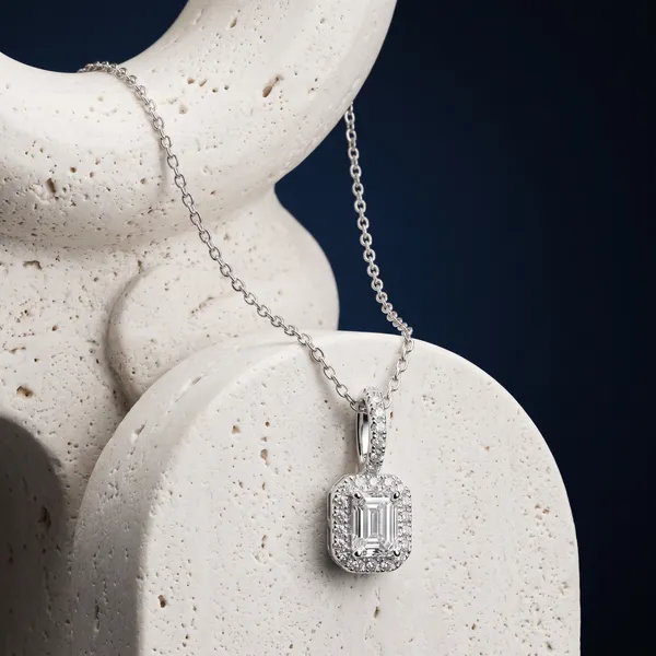 Silver_Sterling_Silver_Emerald_Cut_Halo_Pendant_Necklace_For_Women