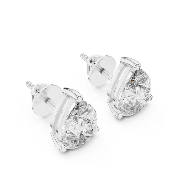 White_Gold_Sterling_Silver_Pear_Cut_Diamond_Stud_Earrings_For_Women